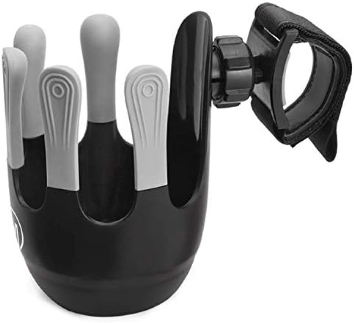 PolkaHome Universele Bekerhouder voor Wandelwagen en Buggy - 360° Draaibaar, Antislip Bevestiging, Klittenband - Geschikt voor Flessen, Bekers en Thermosflessen tot 79 mm