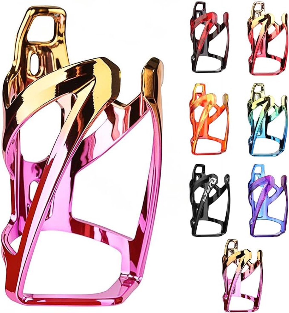 S&Dshopline® Flessenhouder fiets bekerhouder fiets met schroeven lichtgewicht fietsen fiets waterfleshouder voor straat mountainbike (dazzle geel roze)