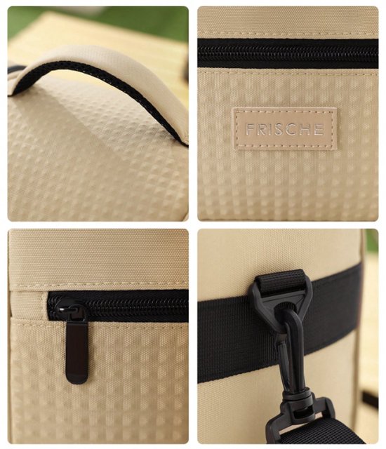 S&E Geïsoleerde Lunchtas met Schouderriem – Voor Werk, School, Picknick of Reis - Bruin — afbeelding 4