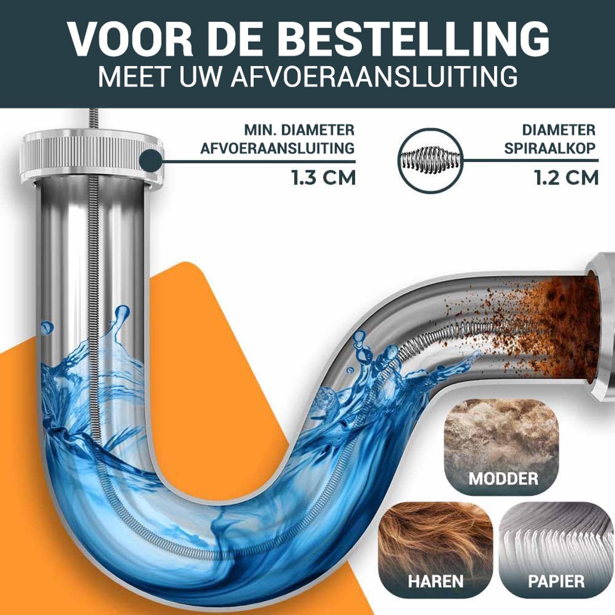MEISTERFAKTUR Spiraal voor het reinigen van pijpen - 7,5 m