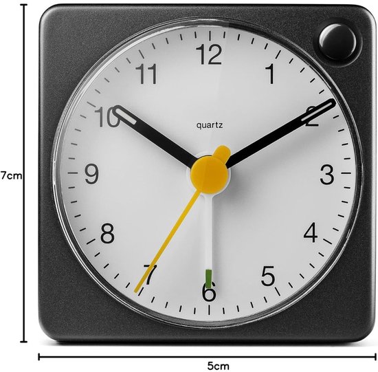 Seiko Clock reiswekker analoog grijs QHT018T