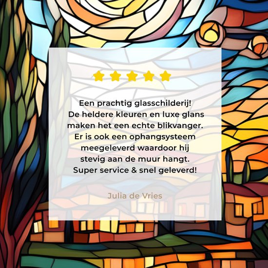 MuchoWow® Tableau sur verre 120x80 cm - Tableau sur verre acrylique - Ciel - Étoiles - Mosaïque - Maisons - Photo sur verre - Décoration murale salon - Décoration murale chambre - Peintures
