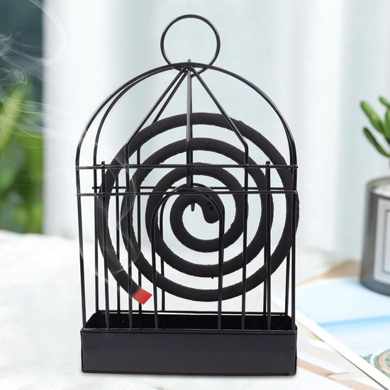 GAROMIA Muggenspoelhouder, draagbare Mosquito coil houder, metalen houder, rookspiraalhouder, muggenspiraal-houder met handvat voor thuis, tuin, binnen en buiten, goud