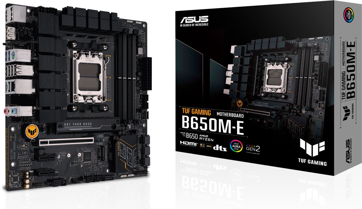 ASUS TUF GAMING B650M-E AMD Socket AM5 AMD Ryzen 5 7th gen AMD Ryzen 7 7th Gen AMD Ryzen 9 7th Gen Socket AM5 DDR5-SDRAM 128 GB