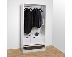 SOTECH kledinglift, wit, staal verchroomd, voor kastbreedtes 645 - 910 mm, verstelbaar (beslag zonder kast!)