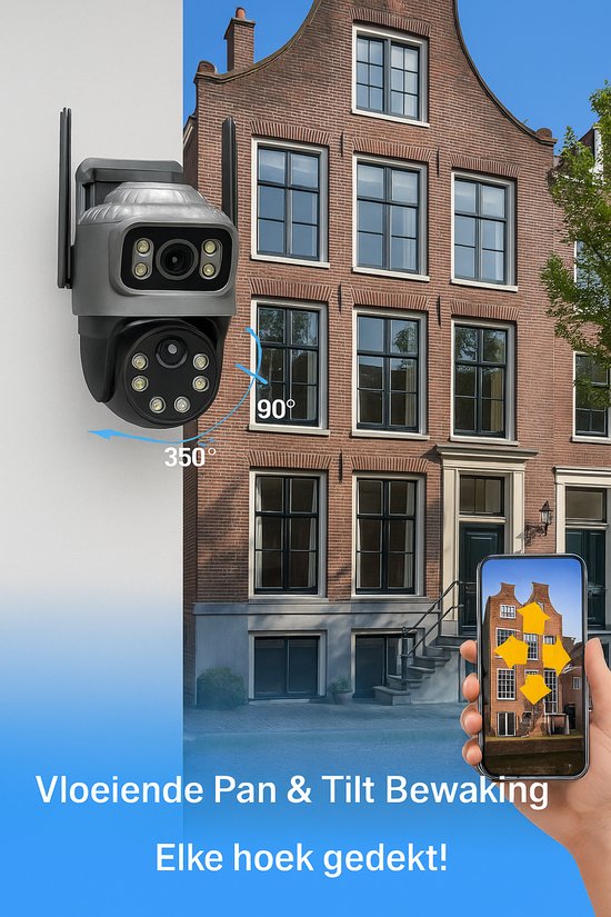 Narvie SC-20 Pro 4MP Beveiligingscamera - Draadloos - Buiten & Binnen - Nachtzicht - App bediening - WiFi 2.4GHz - Inclusief 32GB SD-kaart van NARVIE — afbeelding 4