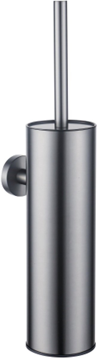 Fortifura Calvi toiletborstelhouder - gesloten model - wand - rond - Geborsteld Gunmetal PVD