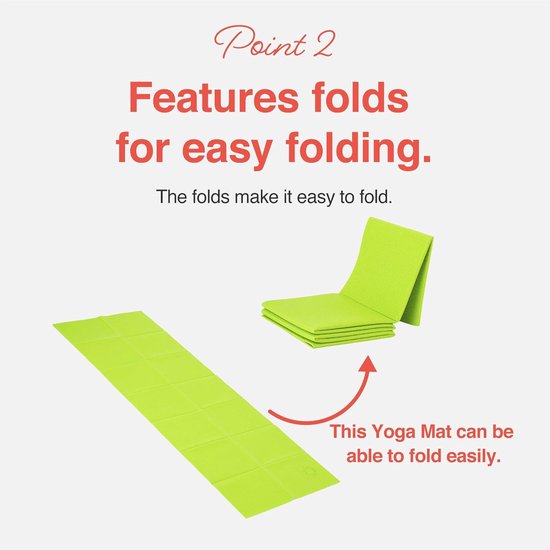 Yoga Mat Vouwen Lime Groene Kleur Fitness Pilates - 68 Inch L×24 Inch W×1/4 Inch Dik van BalanceFrom — afbeelding 3