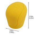 Gele pookknop van siliconen met versnellingsindicator 1-5 en R. Afmetingen 5.2cm x 5.7cm.