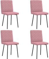vidaXL - Chaises de salle à manger - 4 - pcs - velours - rose
