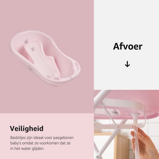 Babybad Set met Inklapbare Standaard en Badzitje - Veilig en Ergonomisch voor Baby's — afbeelding 5