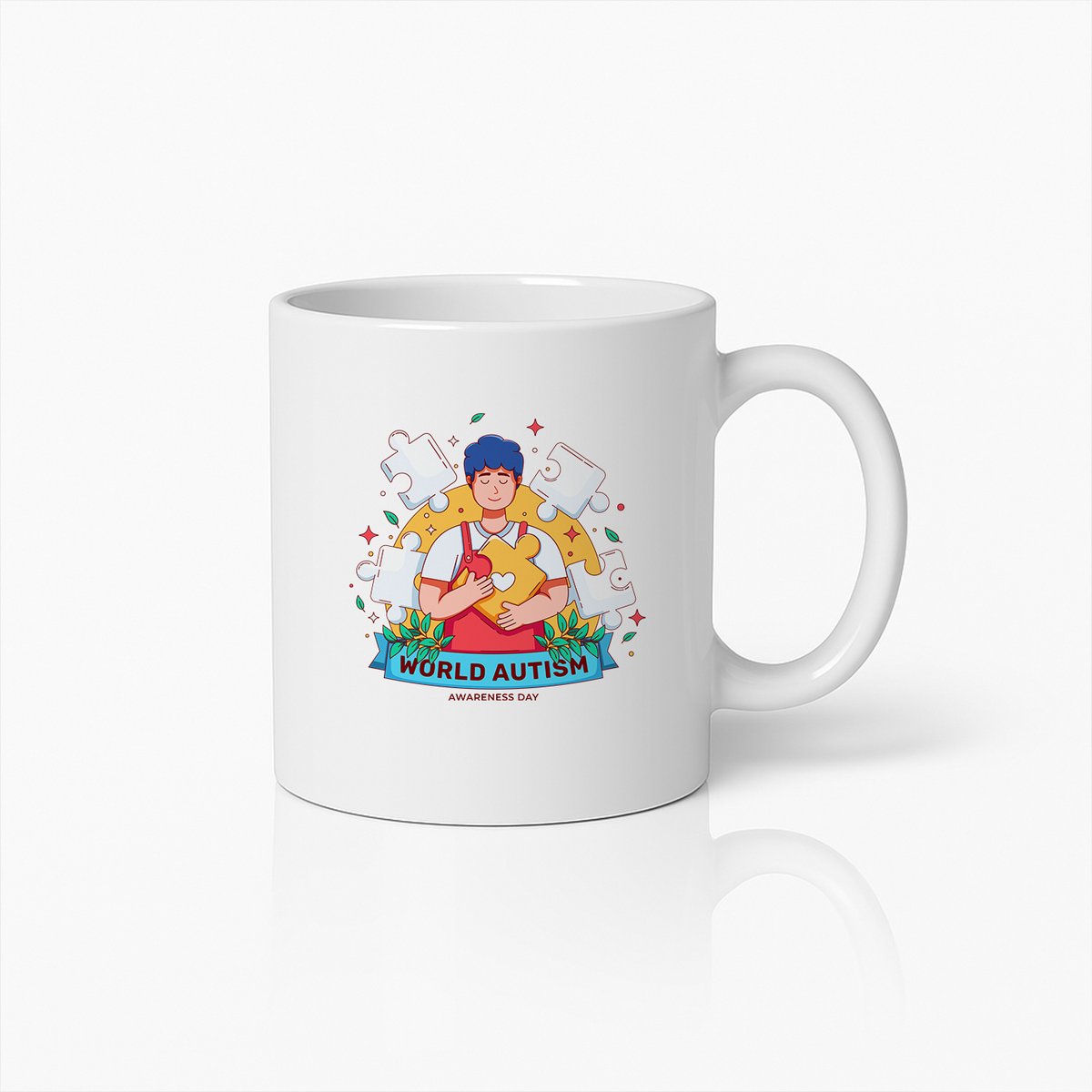 Autisme Bewustwording Beker – Inspirerend Puzzelstuk Ontwerp ter Steun van Wereld Autisme Dag – 330ml Keramisch Cadeau