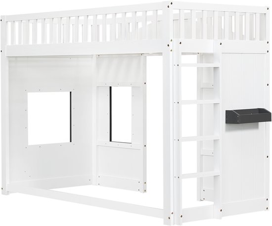 Lit mezzanine Sweiko - 90 x 200 cm - Protection contre les chutes - Pin et MDF - Wit