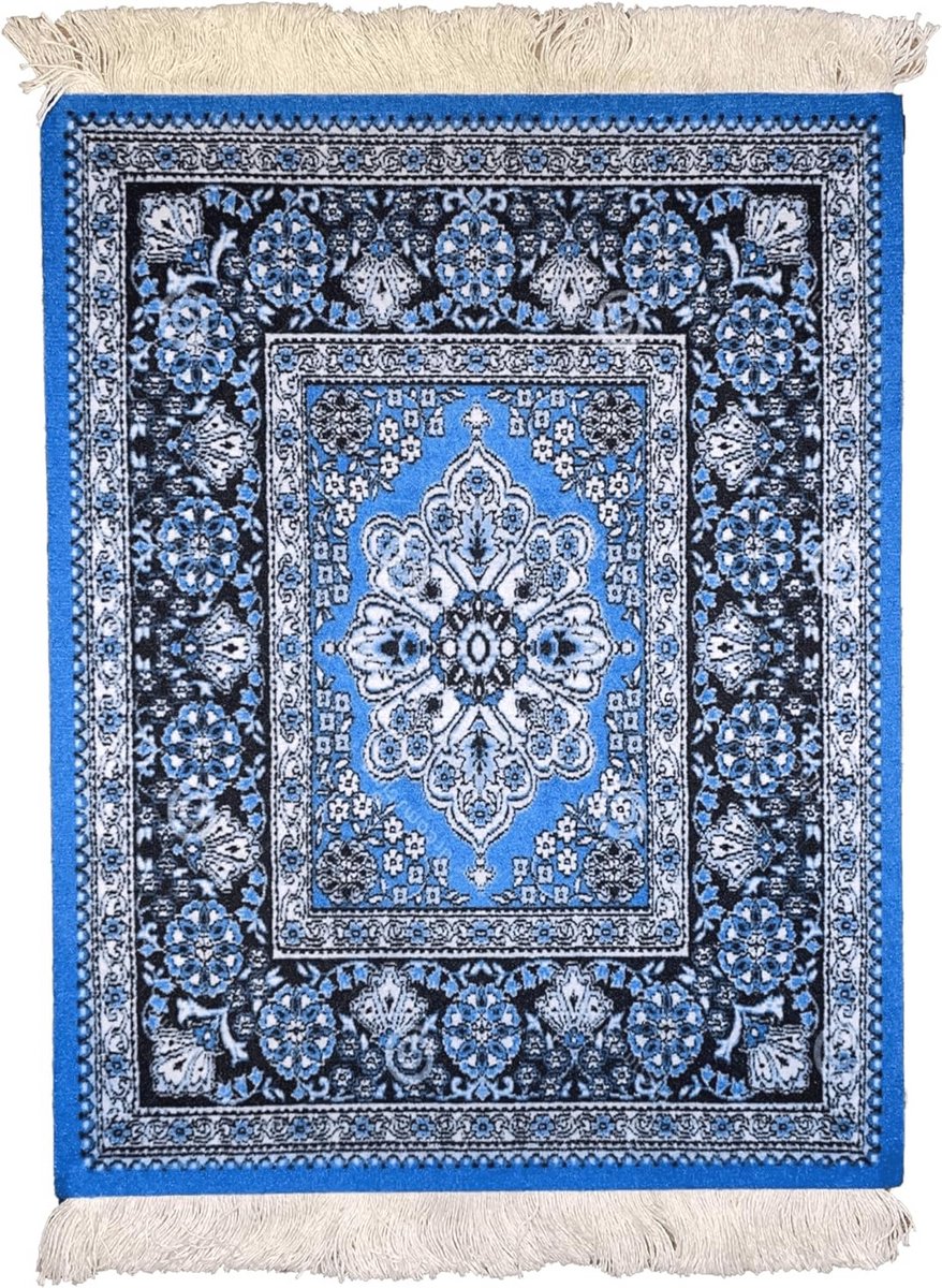 Lichtblauwe Perzisch Tapijt Muismat voor een Elegante Werkplek