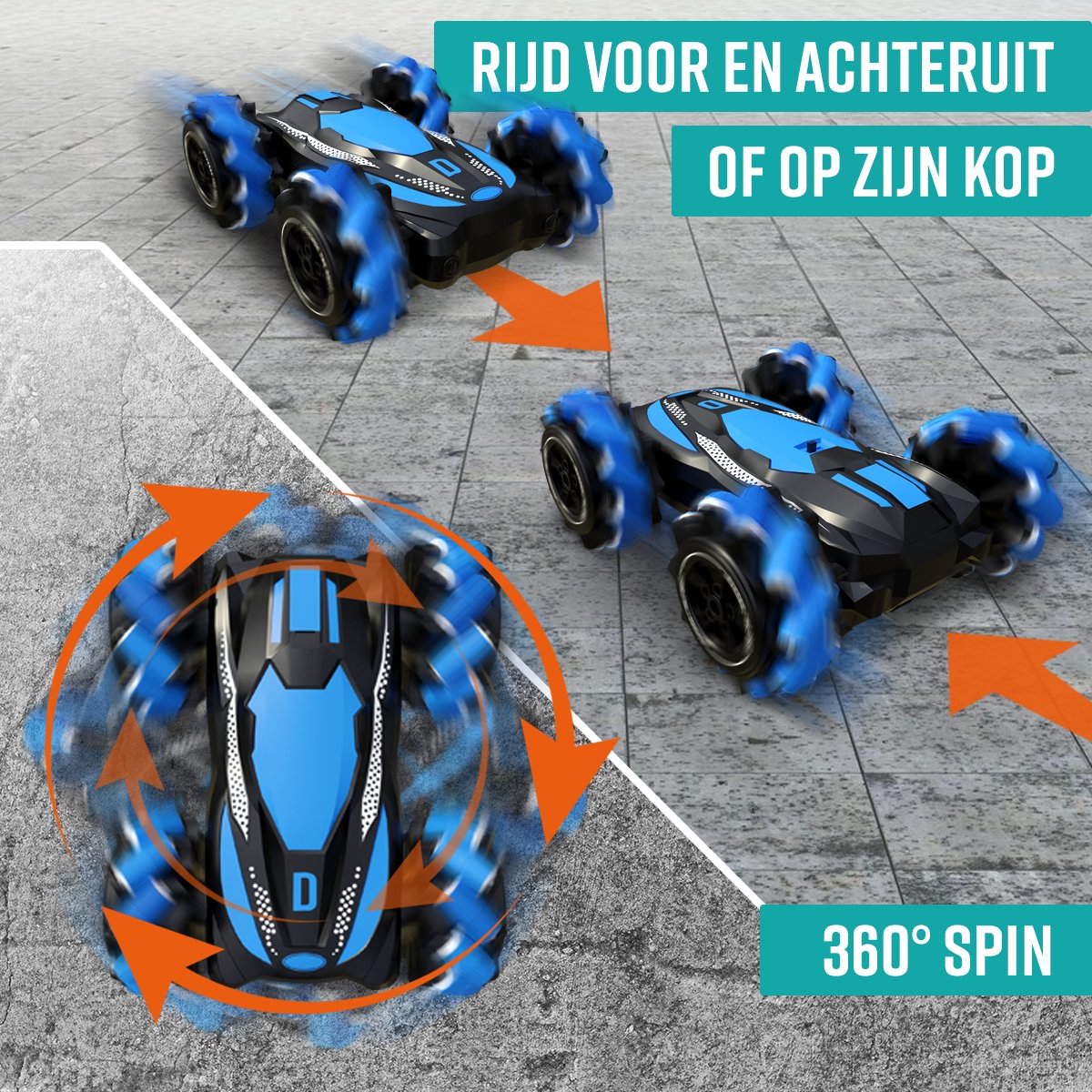 Napi Bestuurbare Auto - RC Stunt Car met 2 Accu’s - Speelgoed Auto voor Jongens - Buitenspeelgoed - Race Autos - Speelgoedauto Buiten - Radiografisch - Slidestorm — afbeelding 5
