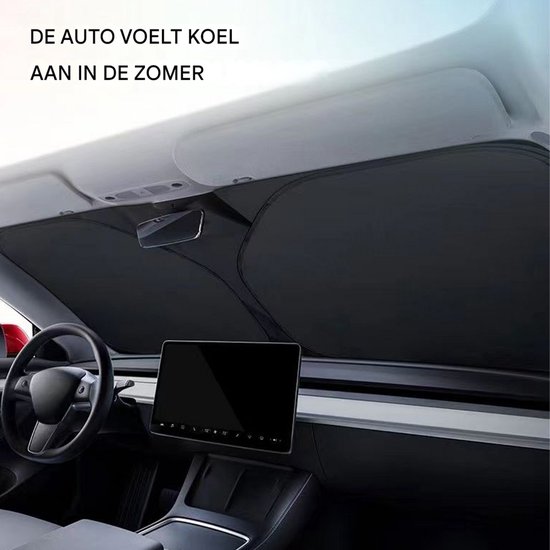 Autozonnescherm niet doorzichtig - Zonnescherm auto - De zonneschermen houden de zon buiten - Zonbescherming Autoramen - Autozonnescherm - Zonnescherm met Titaniumzilveren Frame - Zilver van Merkloos — afbeelding 3