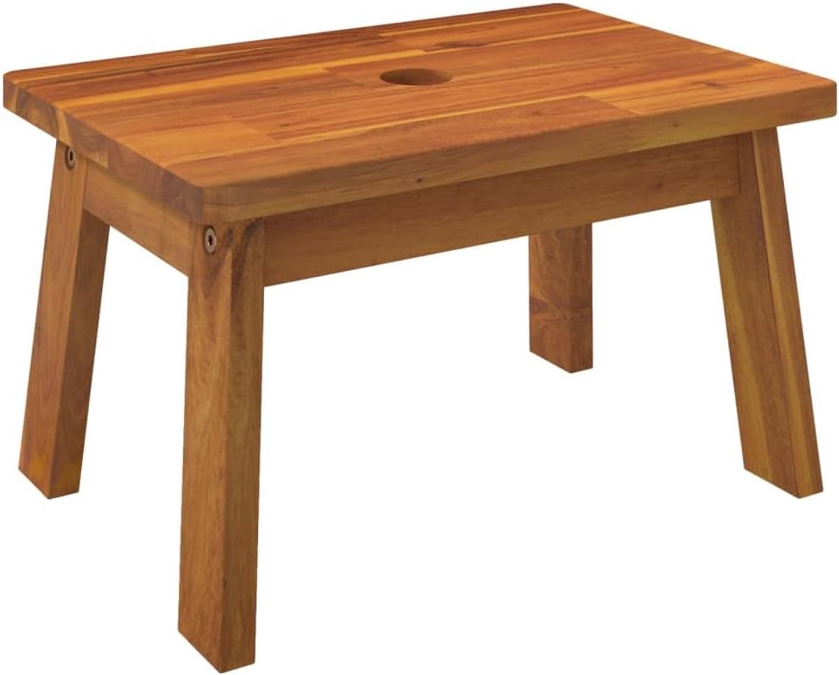 Houten Opstapkruk - 38x26x22 cm - Rustieke Plantenkruk en Voetenbank