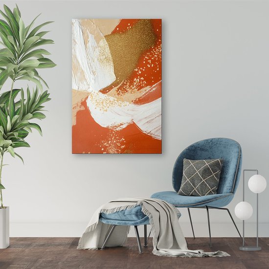 Texture abstraite aux couleurs terre cuite - Peintures sur toile abstraites - Couleurs d'art mural - Art abstrait - Décoration d'intérieur - Art - toile 40x60 cm