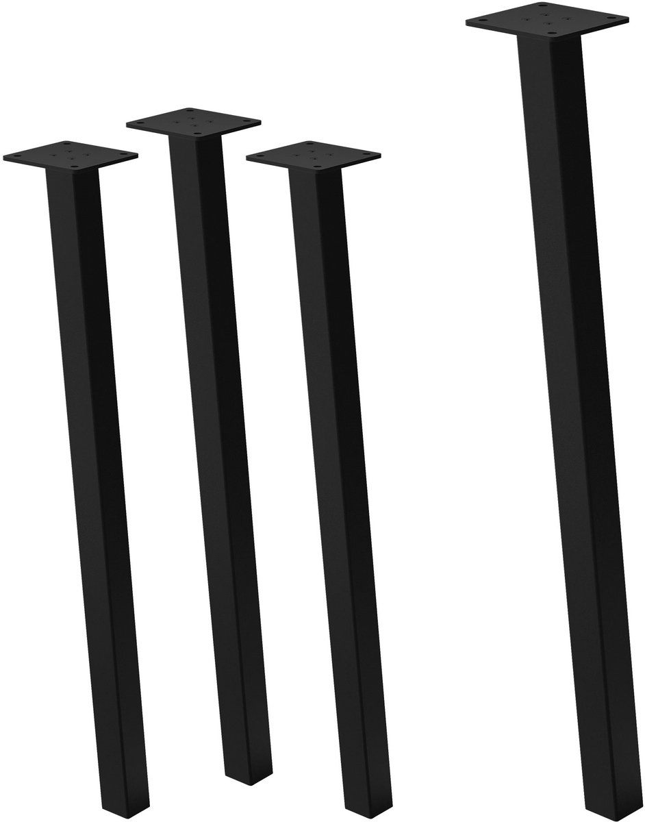 ml-design modern serie tafelpootjes set van 4 stuks I-vorm schuin met 96° hoek hoogte 72 cm glanzend zwart gepoedercoat staal met vierkant profiel 4x4 cm geschikt voor salontafels zitbanken en diverse meubels robuust en stijlvol ontwerp