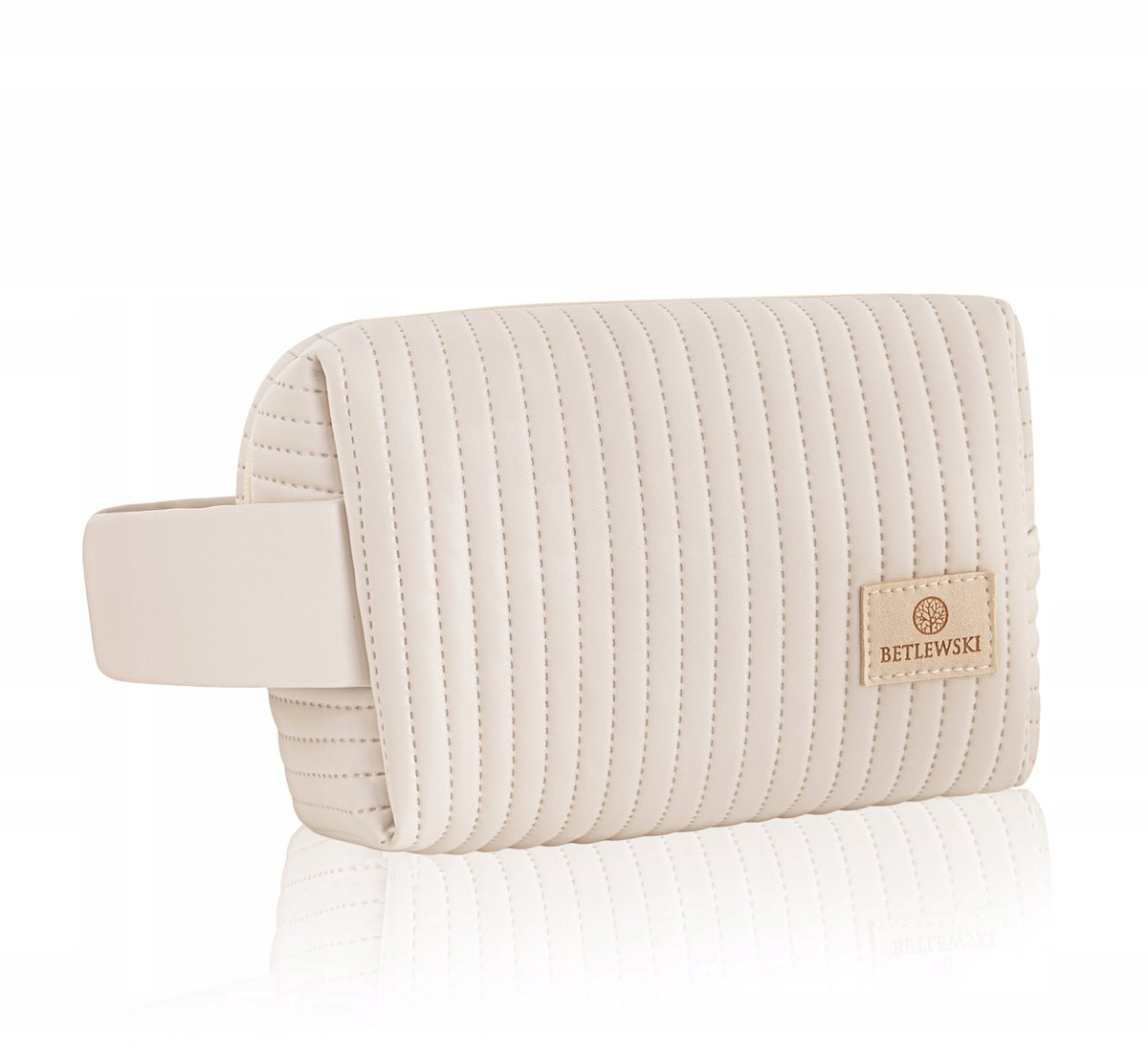 Gewatteerde dames make-uptas beige STELLA