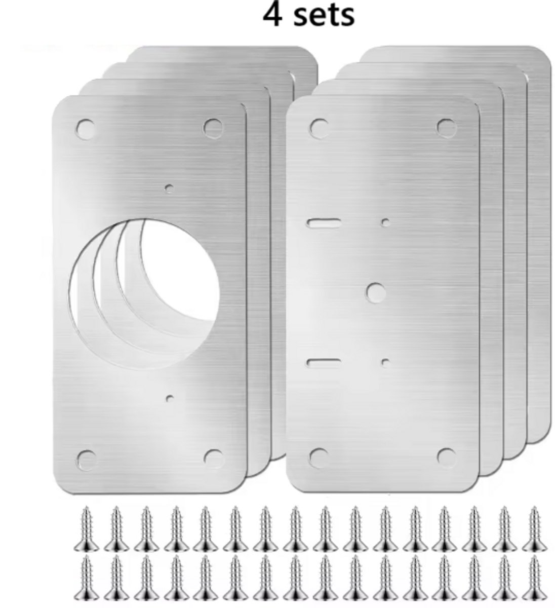 TLVX 4 sets Sterke Scharnier Reparatie Platen – Universeel - Reparatieplaat – Keuken deurtjes Herstellen – Bevestigingsplaat - Poreus Hout - Badkamer Meubel Deur Montage – Hangende Deuren Keukenkastjes Oplossen – Scharnier Stevig Vastzetten
