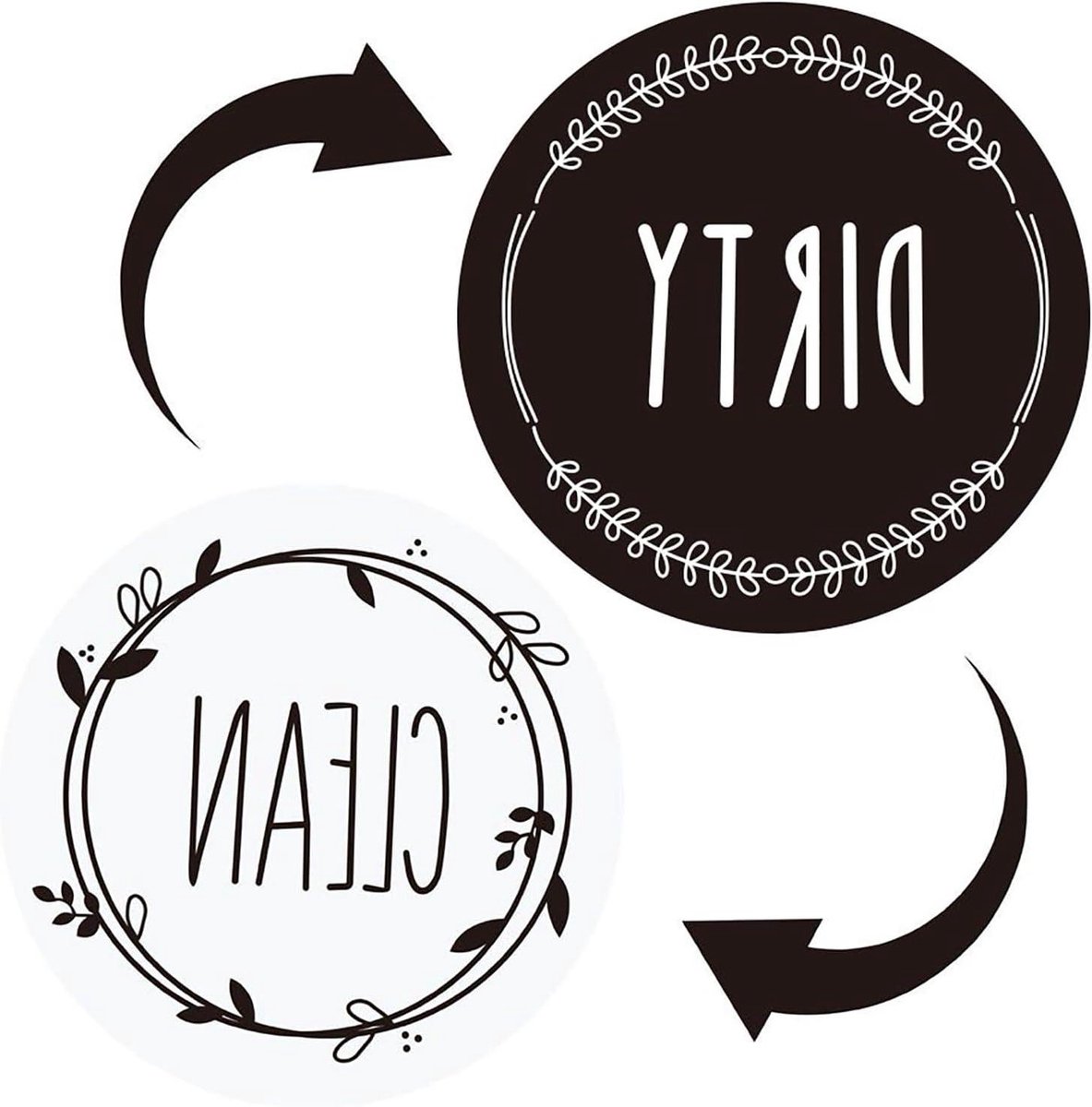 Trankielo - Omkeerbaar Schoon/Vuil Vaatwasserbord - Dubbelzijdig Keuken Flip-Indicator