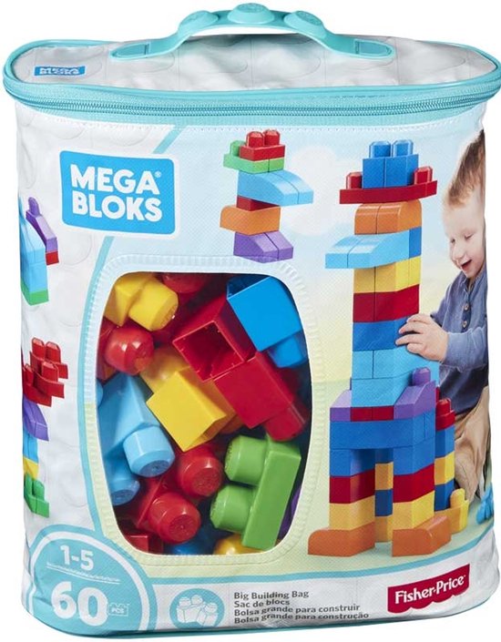 MEGA Bloks Grote bouwtas – 60 blokken – Classic bouwstenen