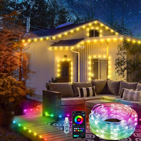 20m RGB smart lichtsnoer met app en USB