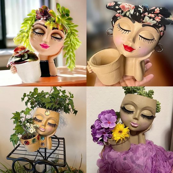Harsen Pot voor Bloemen - Dubbele Hoofd Gezicht