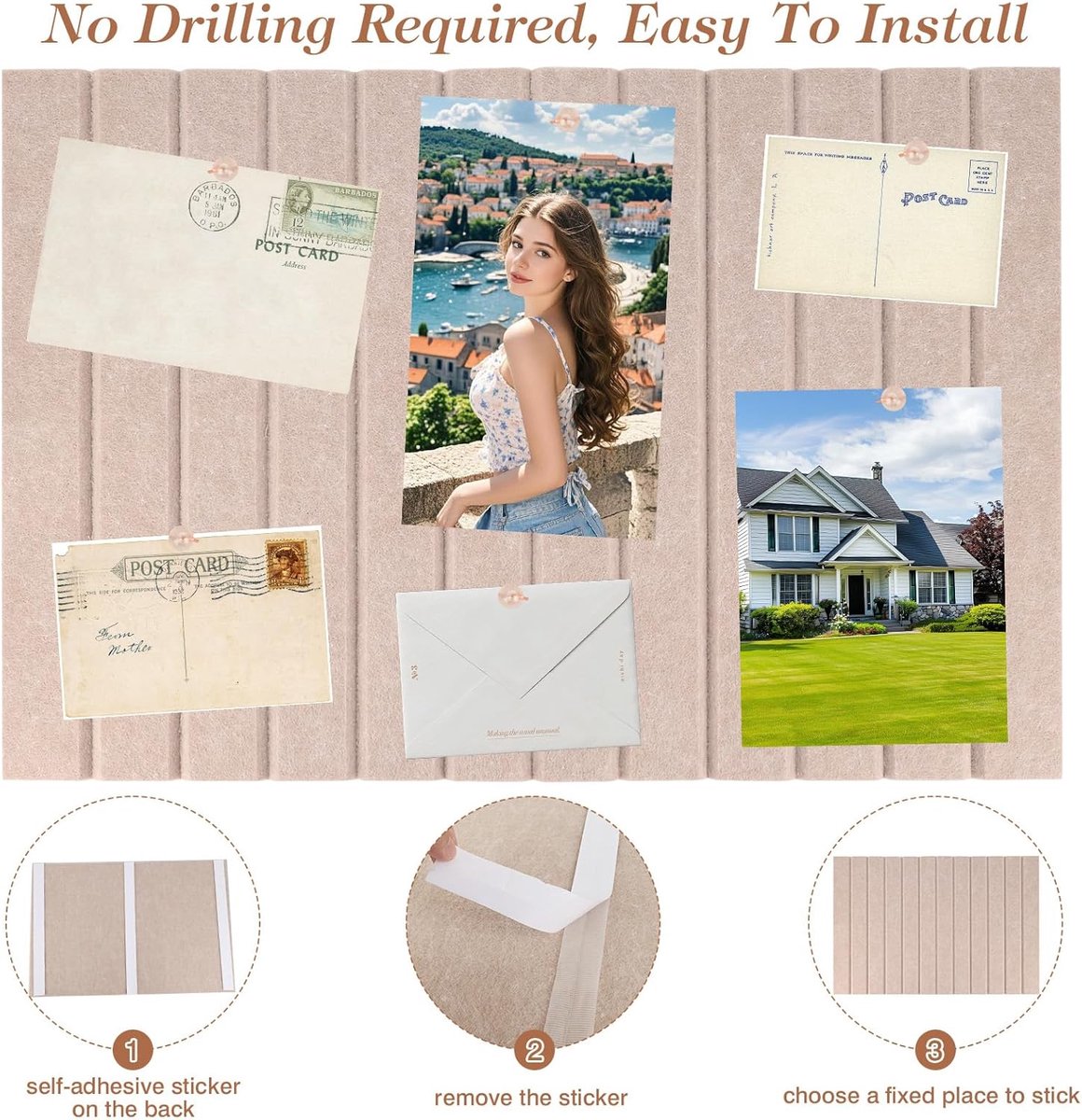 Tableau D'affichage Autocollant En Liège Avec Punaises