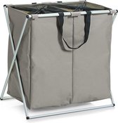 Zeller - Laundry Bag, double, polyester/alu, taupe