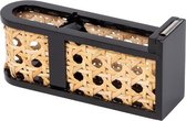 Doiy Plakbandhouder Kanne 12 X 3,5 Cm Hout/riet Zwart
