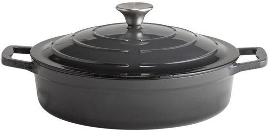 Cocotte/Stoof-Braadpan 5 stars dia 28xH7/13.5 cm GRIJS-CREME 3.0 ltr.