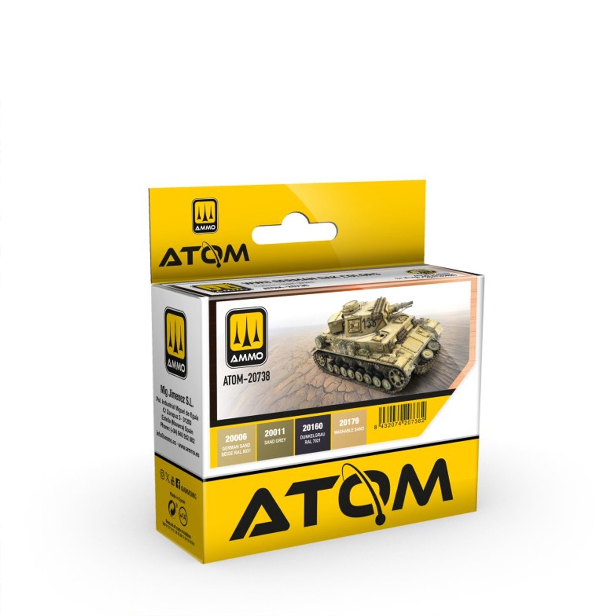 AMMO by Mig Jimenez Hobbyverf Acrylverf - MIG 20738 ATOM - D.A.K. Kleuren WWII - Acryl Set 4x20ml Verf set - 4x 20 ml