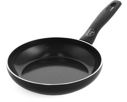 GreenChef Prime keramische inductie koekenpan 20cm - PFAS-vrij - Inductie koekenpan - Vaatwasserbestendig - Ovenbestendig tot 160°C - keramische antiaanbaklaag - Gerecylceerd aluminium - Zonder deksel - Zwart