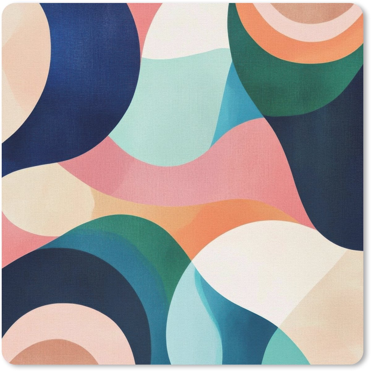 Muismat 20x20 cm - Mousepad Abstract - Blauw - Roze - Muismatten