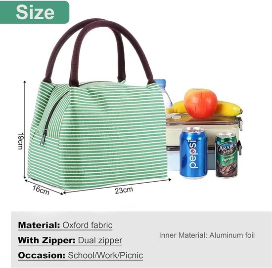 SNQ Kleine koeltas, koeltas, lunchtas, geïsoleerde tas, thermische lunchtas voor mannen, vrouwen, kinderen, school, kantoor, picknick van SNQ — afbeelding 5