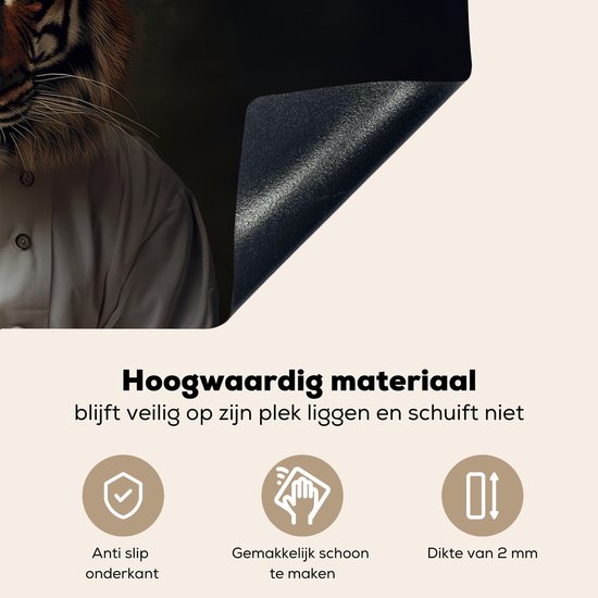 KitchenYeah® Protection plaque induction 91.6x52.7 cm - Tigre - Vêtements de cuisine - Marron - Animal - Protege plaque de cuisson - Couvre plaque induction - Protecteur d'induction - Cuisine