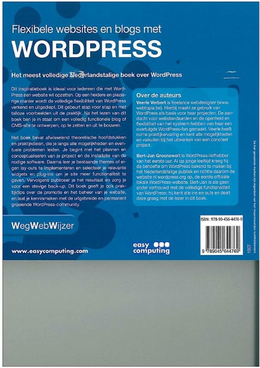 Flexibele websites en blogs met WordPress - back cover