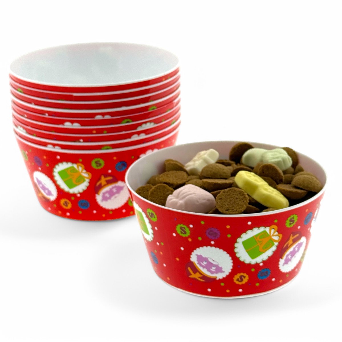 Sinterklaas - Kom - Schaal - Kunststof - Ø 15 x 7 cm - pepernoten - 50 Stuks