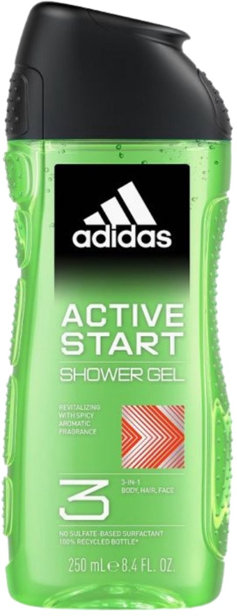 Goedkoopste Adidas - 3-in-1 Douchegel - Active Start - Kruidige Geur - Gerecyclede Verpakking - 250 ml