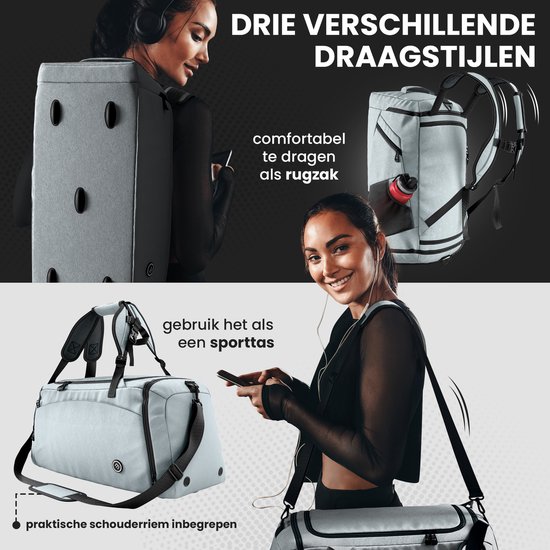 Laripwit Reistas voor Heren 40L Middelgrote Sporttas met Schoenenvak en Natvak Sporttassen Damesweekendtas voor Reizen, Sport, Fitness, kamperen, Bruin