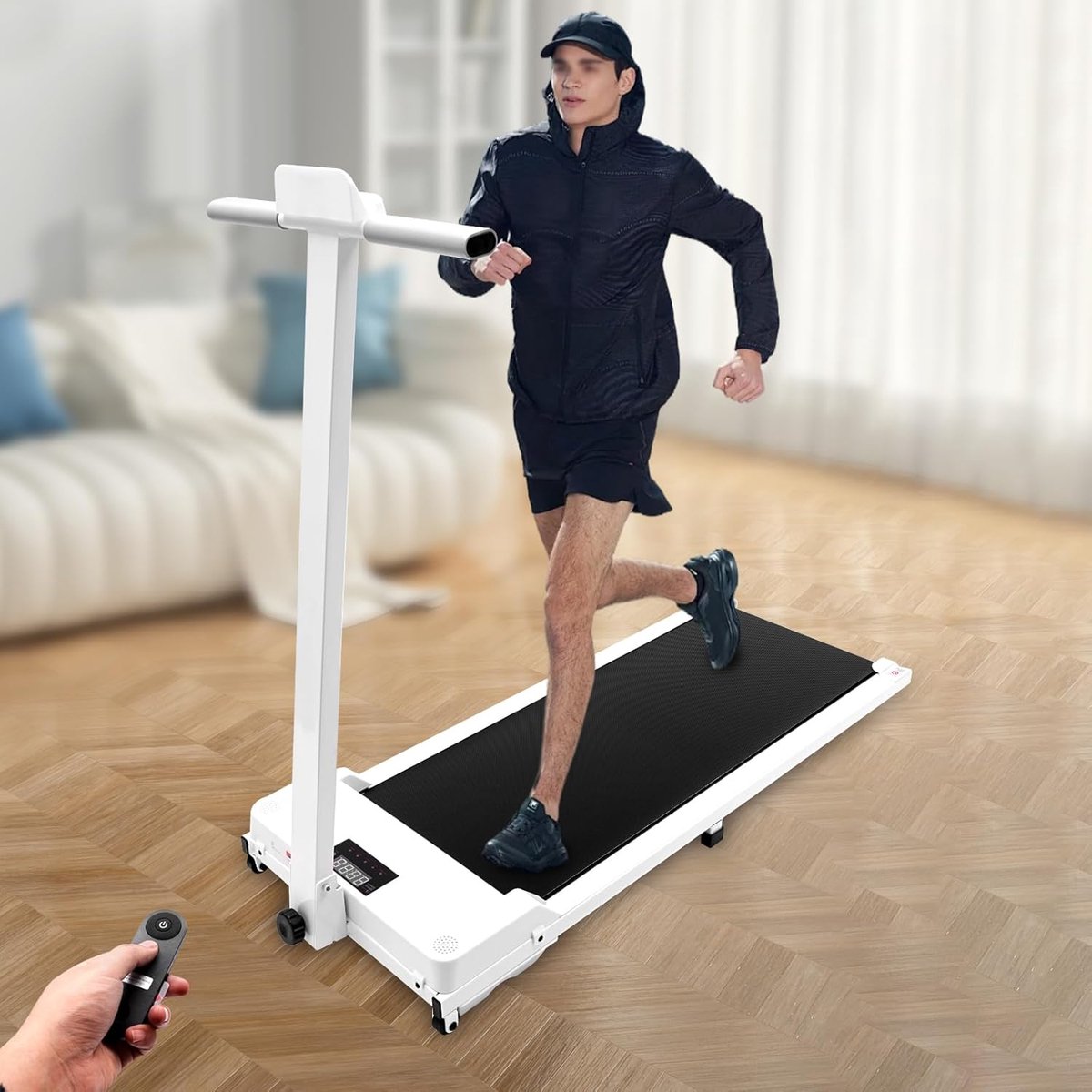 Afbeelding 3 van Loopbanden Voor Thuis - Loopband Inklapbaar - Opvouwbare Loopband Voor Thuis - Walking Pad Treadmill - Inklapbare Wandelband - Opvouwbaar En Stil - Vering En Demping - Fitness - Dunne En Lichteloopband Voor Thuis - Geen Montage Vereist