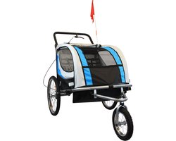Viking Choice Fietskar voor Kinderen - met Buggyfunctie & Schokbrekers - Blauw