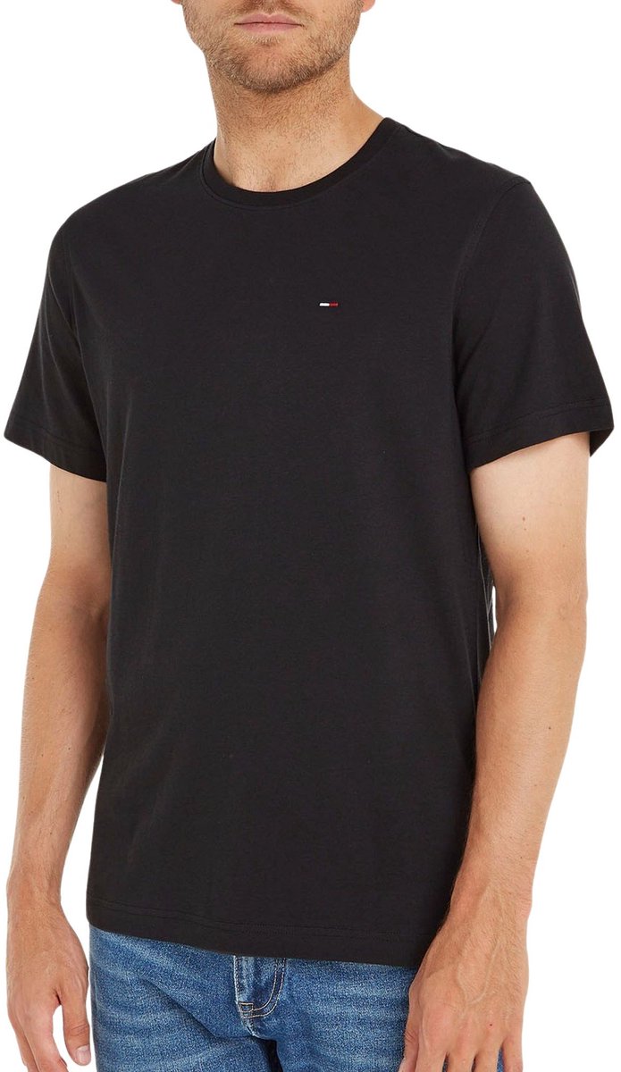 Tommy Jeans Tommy Flag Extra Slim Jersey T-Shirt Zwart