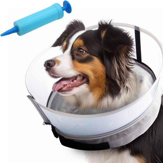 Hondenkraag - Voor Nazorg en Herstel - Comfortabel & Opblaasbaar - Hondenkap - Beschermkraag voor Honden - Kraag/Kap Hond - Maat M