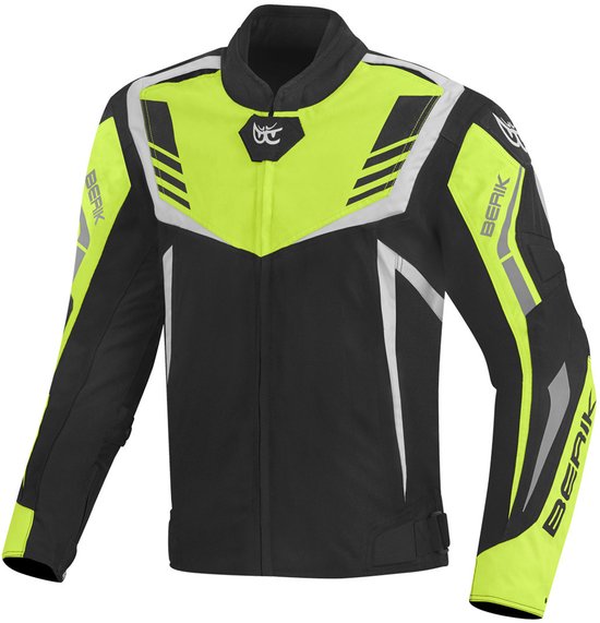 Berik Toronto Zwart Wit Geel Waterdichte Textiele Motorjas - Maat 52 - Jas