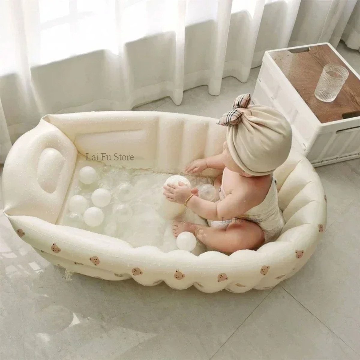 Goedkoopste Baby Opblaasbare Badkuip Cartoon Patroon 90x55x30cm - Opvouwbaar PVC Zwembad voor Zuigelingen, Zomer Water Speelgoed voor Kids