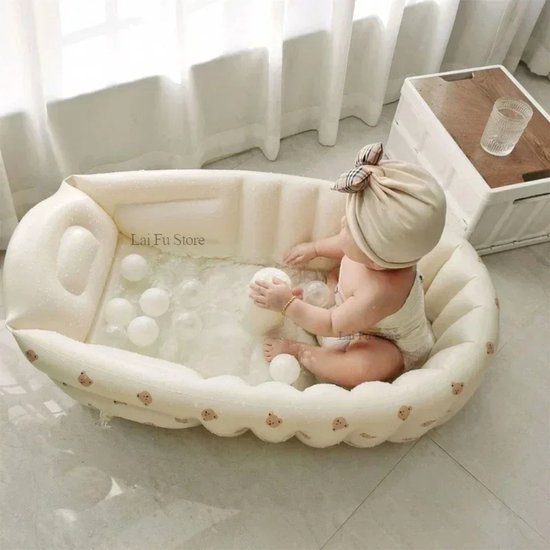 MazrekuHome® - Opblaasbaar baby bad - Opvouwbaar - Beer - Voor binnen en buiten - Makkelijk in gebruik