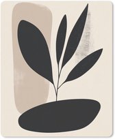 Muismat 19x23 cm - Mousepad Plant - Beige - Japandi - Muismatten